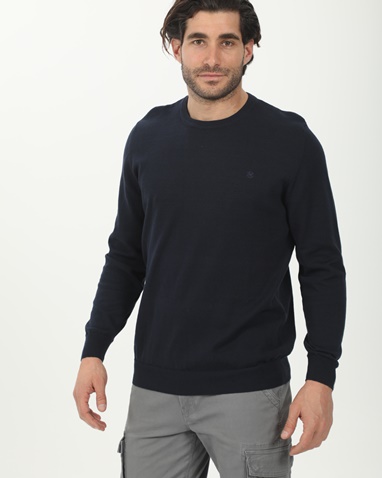 MARTIN & CO-Ανδρική πλεκτή μπλούζα MARTIN & CO 224-70-9042 μπλε 