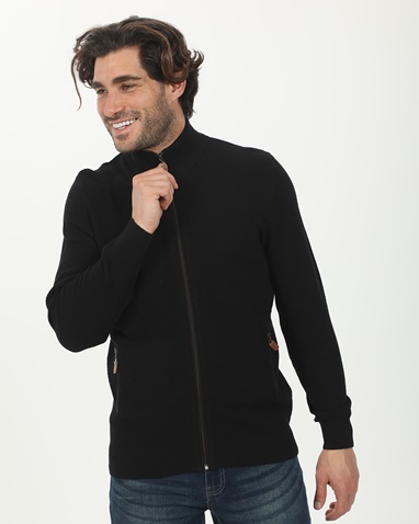 MARTIN & CO-Ανδρική πλεκτή ζακέτα MARTIN & CO 224-71-9048 μαύρη