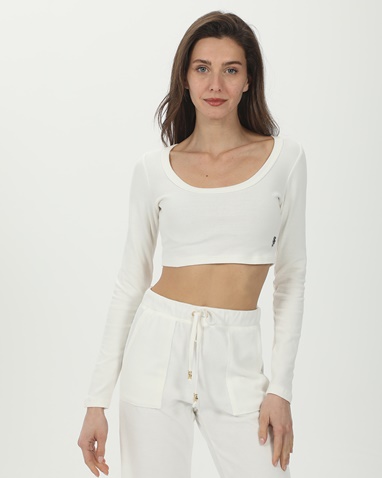 SUGARFREE-Γυναικείο cropped top SUGARFREE 23832081 λευκό
