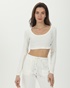 SUGARFREE-Γυναικείο cropped top SUGARFREE 23832081 λευκό