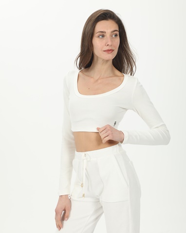 SUGARFREE-Γυναικείο cropped top SUGARFREE 23832081 λευκό
