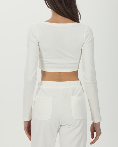 SUGARFREE-Γυναικείο cropped top SUGARFREE 23832081 λευκό