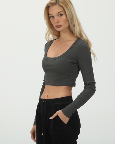 SUGARFREE-Γυναικείο cropped top SUGARFREE 23832081 χακί