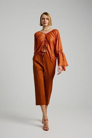 BILL COST-Γυναικείο cropped παντελόνι BILL COST 10-060790-0  καφέ