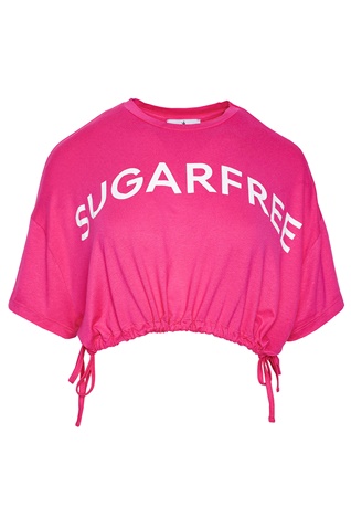SUGARFREE-Γυναικεία cropped μπλούζα SUGARFREE 23812151 φούξια