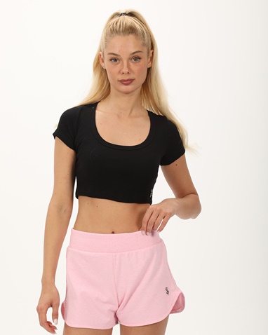 SUGARFREE-Γυναικείο cropped top SUGARFREE 23812100 μαύρο