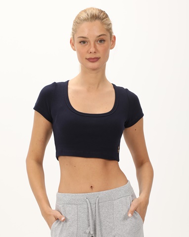 SUGARFREE-Γυναικείο cropped top SUGARFREE 23812101 ναυτικό μπλε