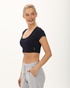 SUGARFREE-Γυναικείο cropped top SUGARFREE 23812101 ναυτικό μπλε