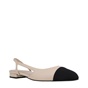 ΚΑΛΟΓΗΡΟΥ-Γυναικεία flat slingback ΚΑΛΟΓΗΡΟΥ ΑΣΛΕΥ LEA GRO μπεζ μαύρο 