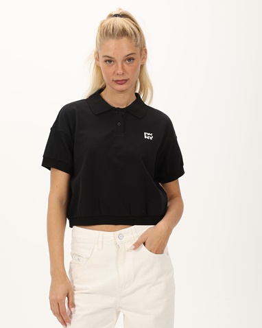 DKNY JEANS-Γυναικεία cropped μπλούζα DKNY D2B4A108 μαύρη