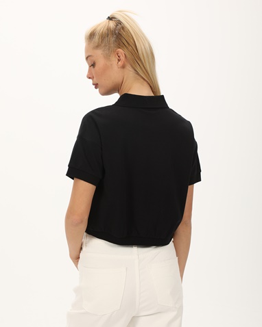 DKNY JEANS-Γυναικεία cropped μπλούζα DKNY D2B4A108 μαύρη