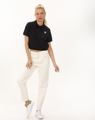 DKNY JEANS-Γυναικεία cropped μπλούζα DKNY D2B4A108 μαύρη