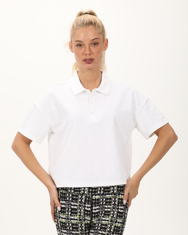 DKNY JEANS-Γυναικεία cropped μπλούζα DKNY DP3T9642 λευκή
