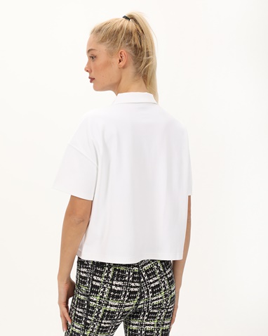 DKNY JEANS-Γυναικεία cropped μπλούζα DKNY DP3T9642 λευκή