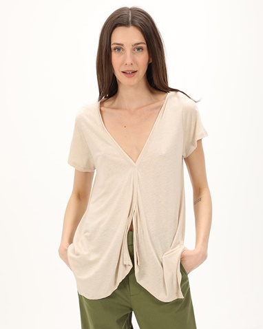 ATTRATTIVO-Γυναικείο t-shirt ATTRATTIVO 9918810 μπεζ