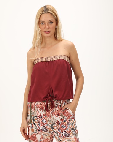 ATTRATTIVO-Γυναικείο strapless top ATTRATTIVO 91099311 μπορντό