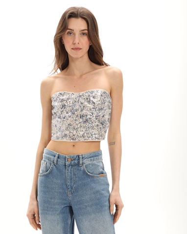 ATTRATTIVO-Γυναικείο cropped top ATTRATTIVO 91337260 γκρι