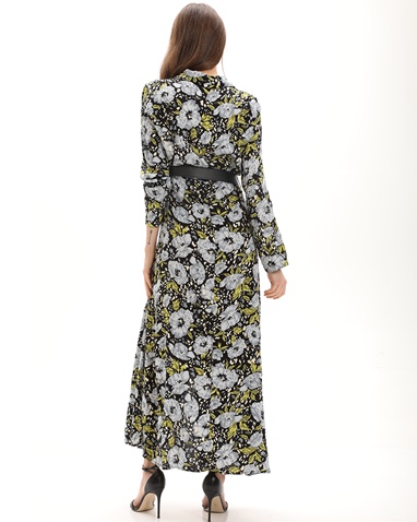 ATTRATTIVO-Γυναικείο maxi σεμιζιέ φόρεμα ATTRATTIVO 9917987 μαύρο floral