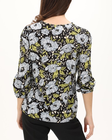 ATTRATTIVO-Γυναικεία tunic ATTRATTIVO 9917988 μαύρη floral
