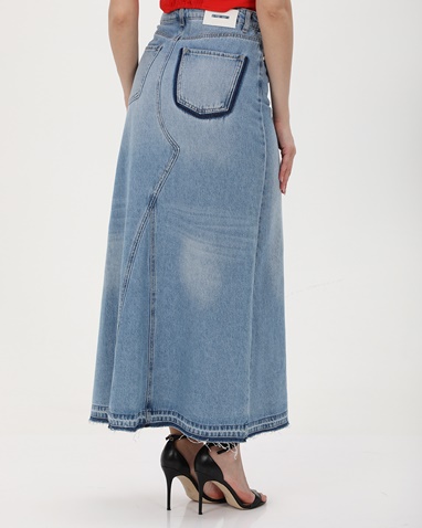 ATTRATTIVO-Γυναικεία maxi jean φούστα ATTRATTIVO 9918481 γαλάζια