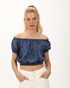 ATTRATTIVO-Γυναικείο off the shoulders cropped top ATTRATTIVO 9919938 μπλε