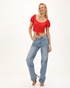 ATTRATTIVO-Γυναικείο cropped top ATTRATTIVO 9918955 κόκκινο