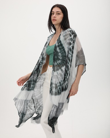 ATTRATTIVO-Γυναικείο κιμονό ATTRATTIVO 9919042 γκρι tie dye