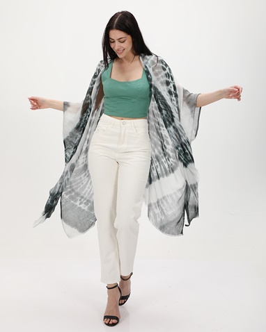 ATTRATTIVO-Γυναικείο κιμονό ATTRATTIVO 9919042 γκρι tie dye
