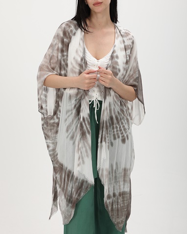 ATTRATTIVO-Γυναικείο κιμονό ATTRATTIVO 9919042 μπεζ tie dye