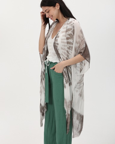 ATTRATTIVO-Γυναικείο κιμονό ATTRATTIVO 9919042 μπεζ tie dye