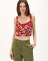 ATTRATTIVO-Γυναικείο cropped top ATTRATTIVO 9919128 κόκκινο floral