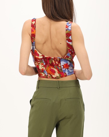 ATTRATTIVO-Γυναικείο cropped top ATTRATTIVO 9919128 κόκκινο floral
