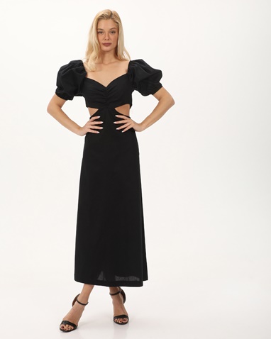 ATTRATTIVO-Γυναικείο cut out maxi φόρεμα ATTRATTIVO 9919602 μαύρο