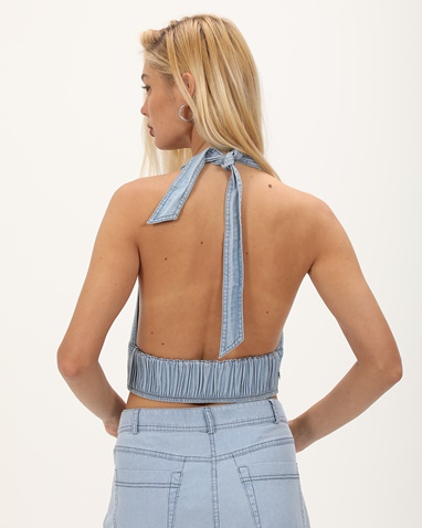 'ALE-Γυναικείο cropped top 'ALE 81253424 γαλάζιο