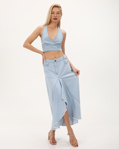 'ALE-Γυναικείο cropped top 'ALE 81253424 γαλάζιο