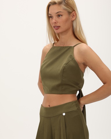 'ALE-Γυναικείο crop top 'ALE 82256431 λαδί