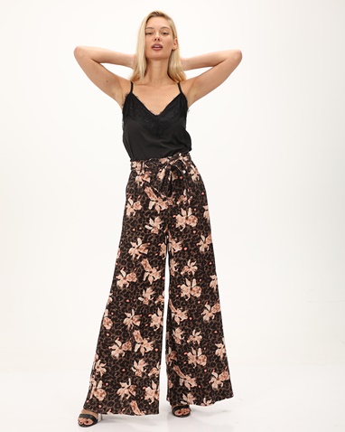 'ALE-Γυναικεία παντελόνα 'ALE 8918369 καφέ floral