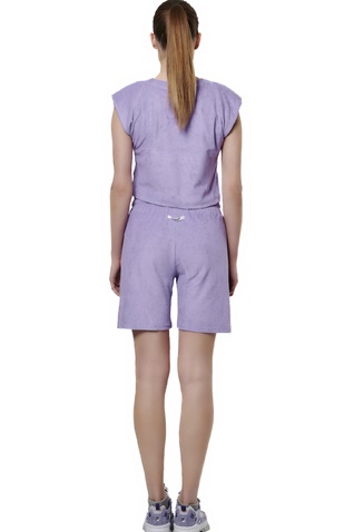 BODY ACTION-Γυναικείο πετσετέ cropped top BODY ACTION 041514-01 μοβ