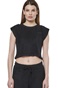 BODY ACTION-Γυναικείο πετσετέ cropped top BODY ACTION 041514-01 μαύρο