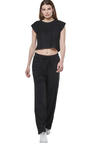 BODY ACTION-Γυναικείο πετσετέ cropped top BODY ACTION 041514-01 μαύρο