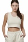 BODY ACTION-Γυναικείο cropped top BODY ACTION 041515-01 εκρού