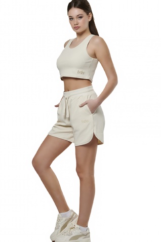 BODY ACTION-Γυναικείο cropped top BODY ACTION 041515-01 εκρού
