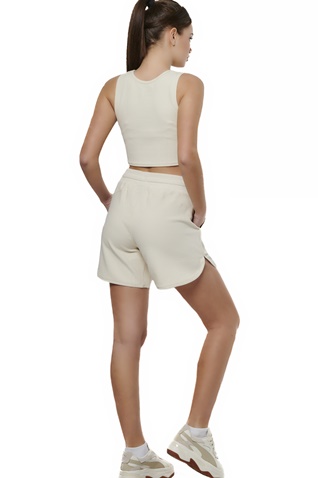 BODY ACTION-Γυναικείο cropped top BODY ACTION 041515-01 εκρού