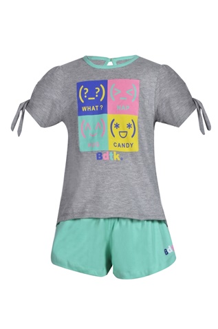 BODYTALK-Παιδικό σετ από t-shirt και σορτς BODYTALK 1201-743599 γκρι ροζ