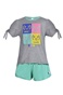 BODYTALK-Παιδικό σετ από t-shirt και σορτς BODYTALK 1201-743599 γκρι ροζ