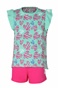 BODYTALK-Παιδικό σετ από t-shirt και σορτς BODYTALK 1201-743699 πράσινο φούξια