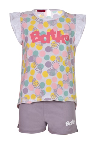BODYTALK-Παιδικό σετ από t-shirt και σορτς BODYTALK 1211-743299 λευκό μοβ
