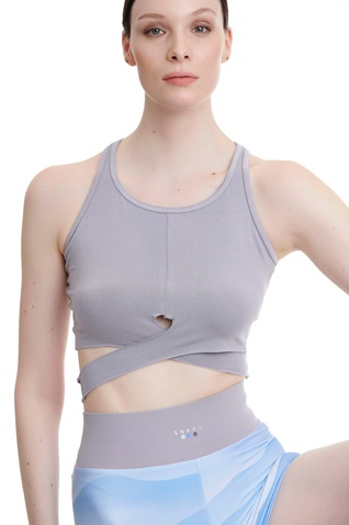 BODYTALK-Γυναικείο αθλητικό cropped top BODYTALK 1211-902020 μοβ