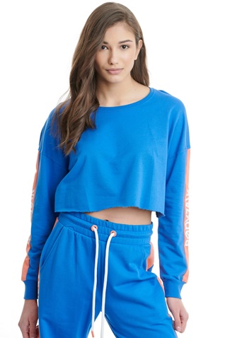 BODYTALK-Γυναικεία cropped φούτερ μπλούζα BODYTALK 1211-900220 μπλε