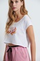 BODYTALK-Γυναικείο cropped top BODYTALK 1221-901320 λευκό
